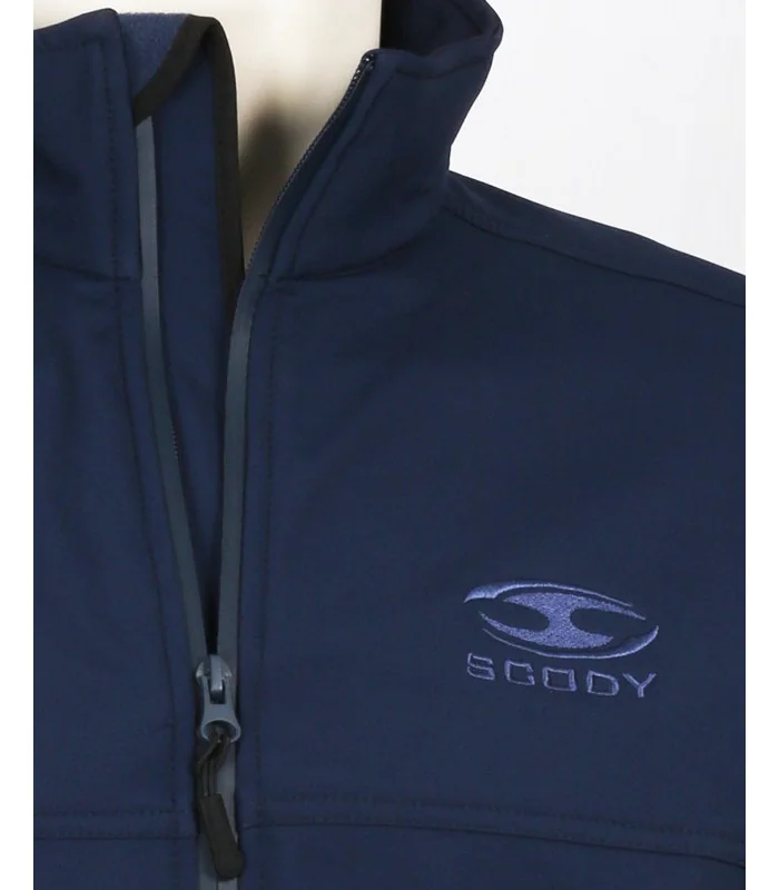 Zip detail, Navy Softshell Jacket - Women