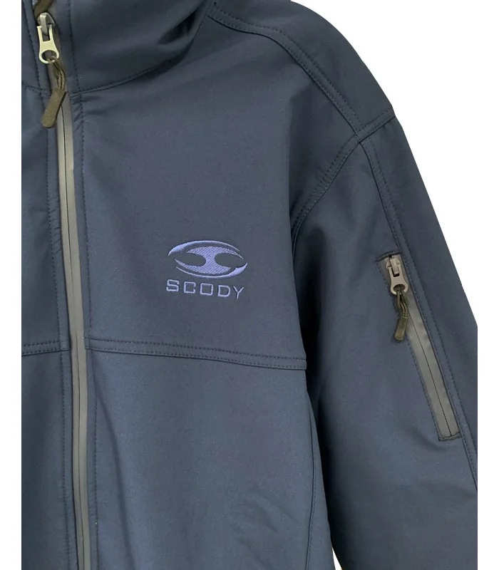 Zip pocket left sleeve detail - Navy Softshell Jacket - Women