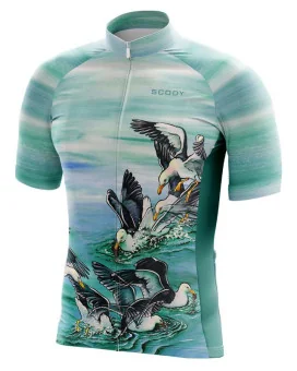Kelp Gull Cycle Jersey by Australian Artist Kristy-Ann Duffy
