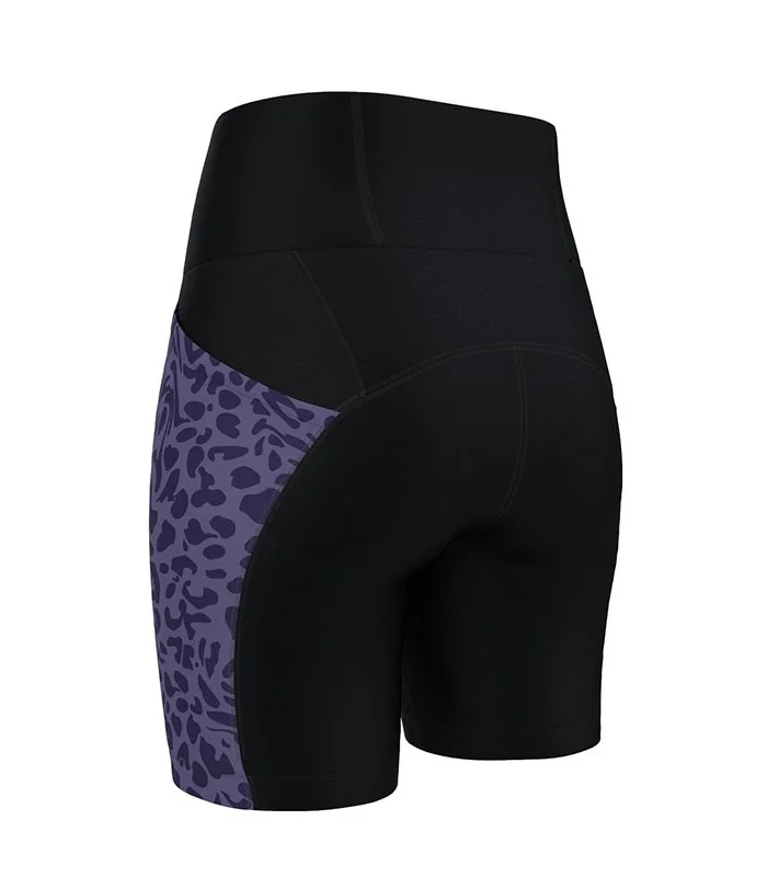 Leopard Medium Rise Tights, 6", Phone pockets - Clearance
