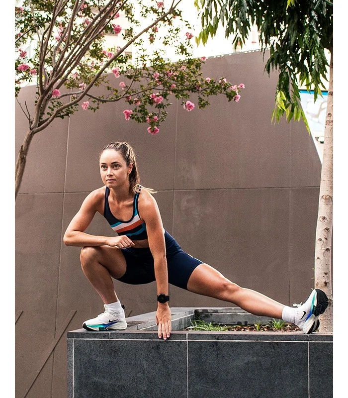 Flash Orange Crop Top with matching Retro Navy Tights