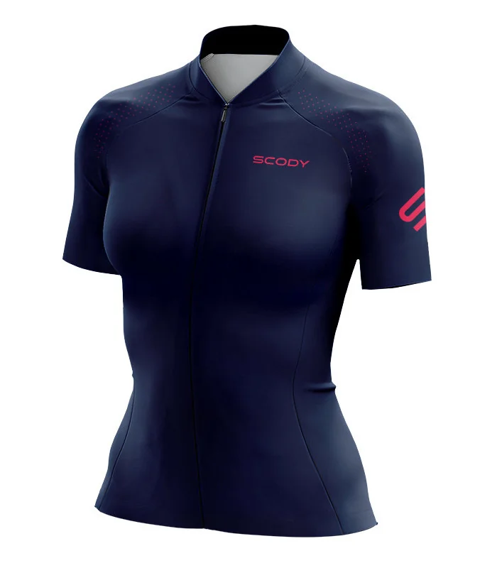 Staple French Navy with Strawberry logo detail  Cycle Jersey | Cycling Clothing