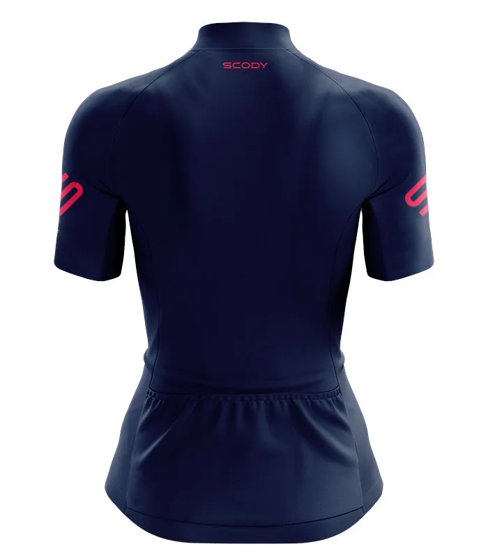 Staple French Navy with Strawberry logo detail  Cycle Jersey | Cycling Clothing