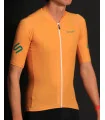 Staple Satsuma Spritz Deep Yellow with Vital Green logo detail Optimise Cycle Jersey | Cycling Clothing