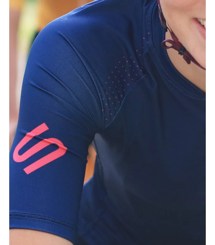 Staple French Navy with Strawberry logo detail Optimise Cycle Jersey | Cycling Clothing