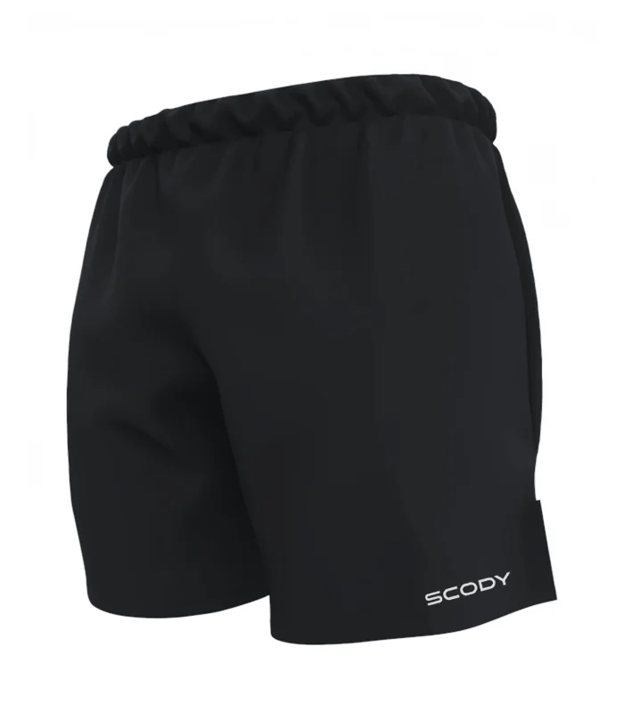 Black mid length run shorts with side pockets | Running Gear | Scody