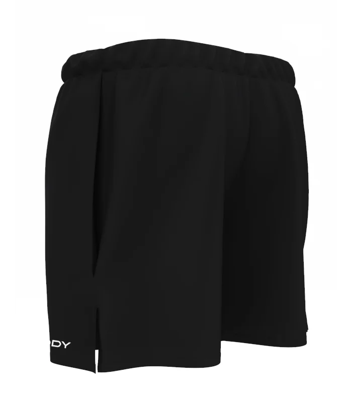 Black mid length run shorts with side pockets | Running Gear | Scody