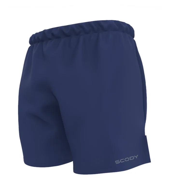 Navy mid length run shorts with side pockets | Running Gear | Scody