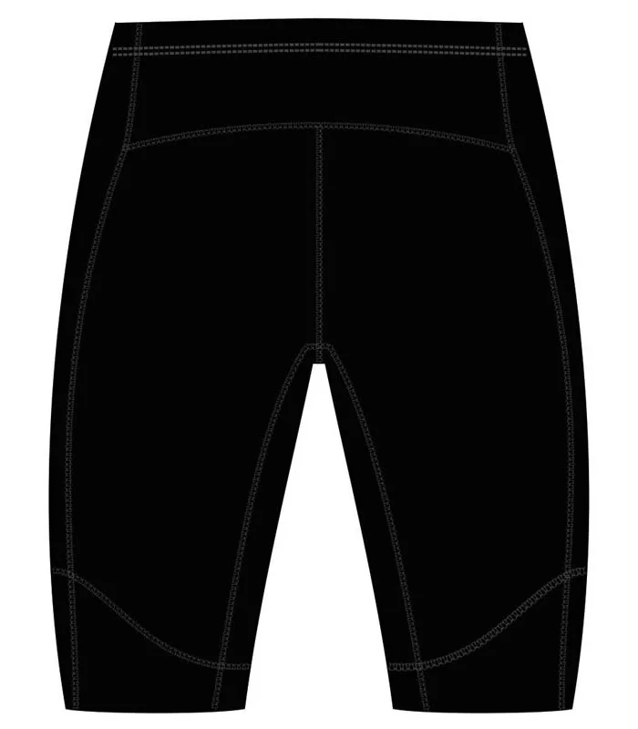 Pure Black Men's Mid Thigh Compression Tights | Cycling Clothing