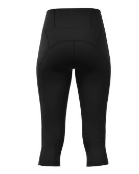 3/4 Length Medium Rise Tights, Pockets - Black