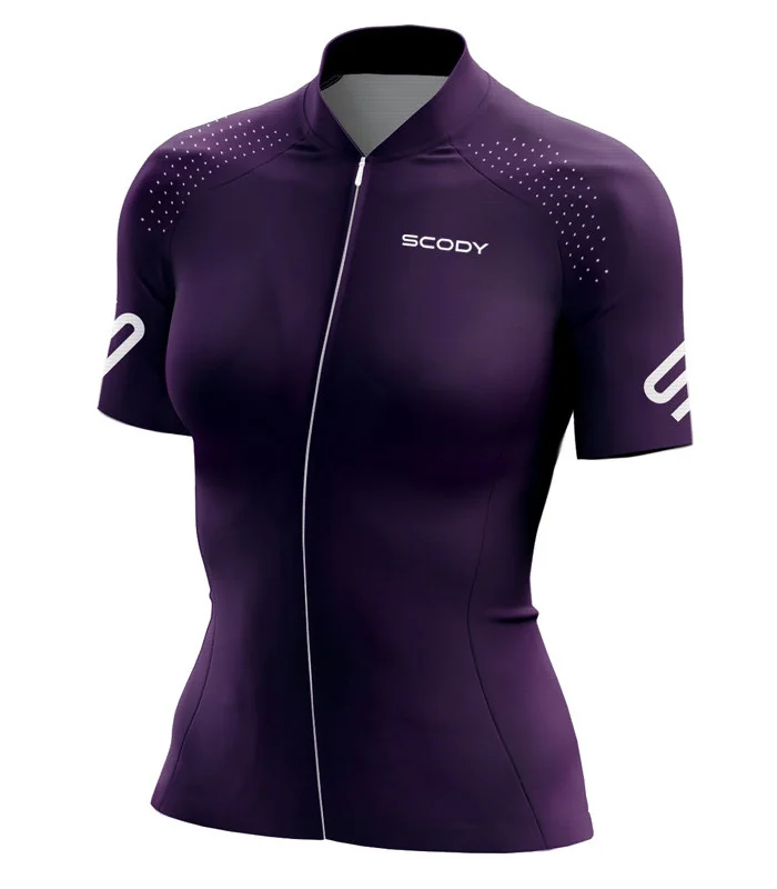 Dark Purple Cycle Jersey with Logo detail in White | Cycling Clothing