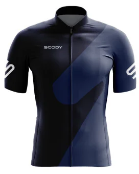 Slide Navy Cycle Jersey with White Logo detail | Cycling Clothing