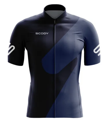 Slide Navy Cycle Jersey with White Logo detail | Cycling Clothing