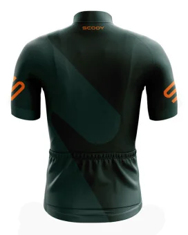 Racing Green Cycle Jersey with Orange Logo detail | Cycling Clothing