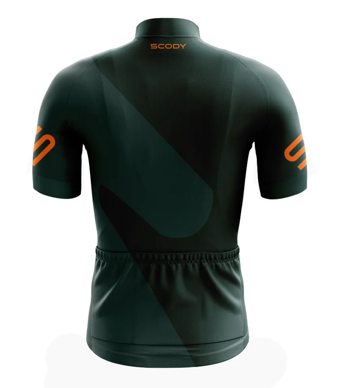 Racing Green Cycle Jersey with Orange Logo detail | Cycling Clothing