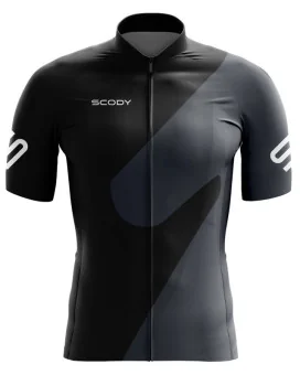 Black Cycle Jersey with Grey Slide detail | Cycling Clothing