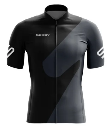 Black Cycle Jersey with Grey Slide detail | Cycling Clothing