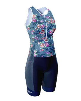 Performance Triathlon Suit, Front Zip - Briar Rose