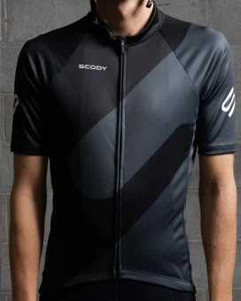Black Cycle Jersey with Grey Slide detail | Cycling Clothing