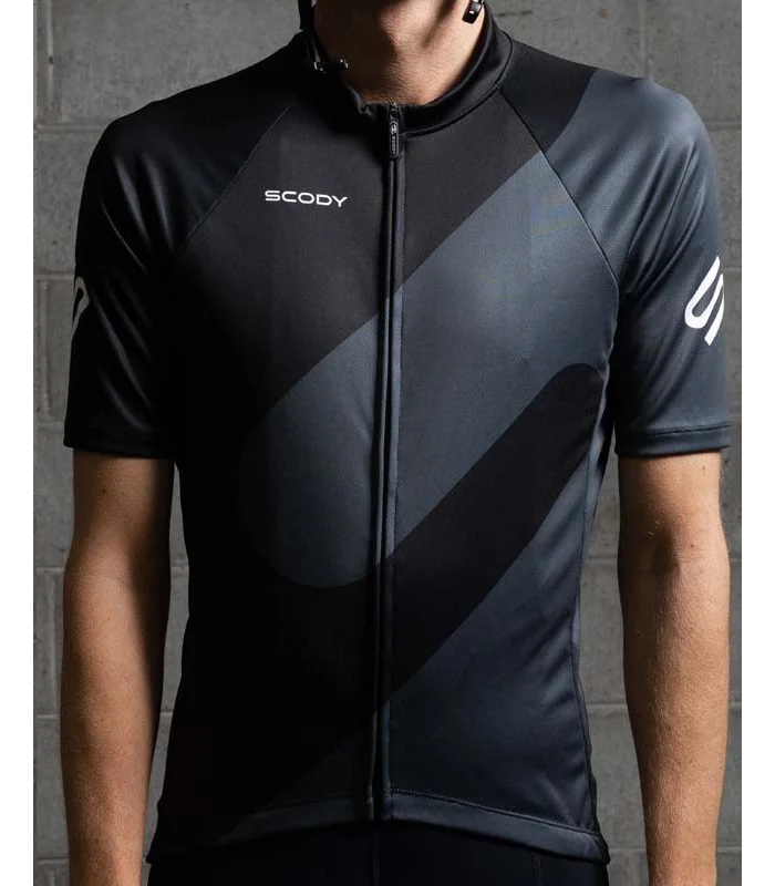 Black Cycle Jersey with Grey Slide detail | Cycling Clothing