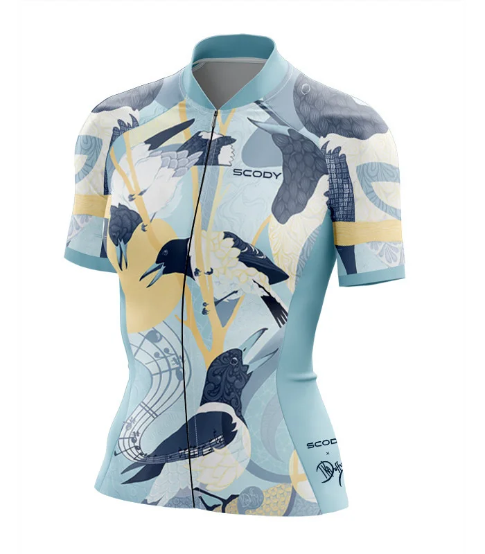 Magpies serenading the sunrise cycle jersey | Cycling Gear
