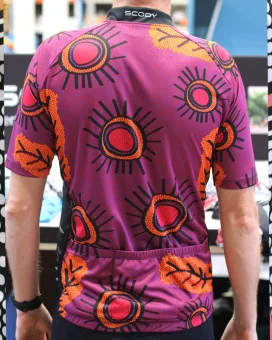 Gumbi Gumbi mens Australian Made cycling jersey back view Danielle Leedie Gray | Cycling Gear