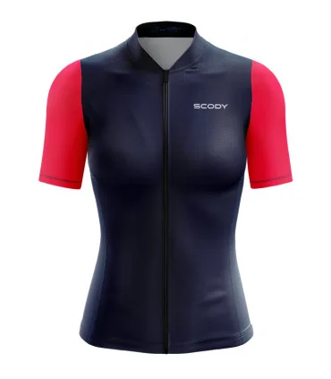 Lightweight A.I.R Optimise Cycle Jersey - Navy and Pink | Cycling Clothing