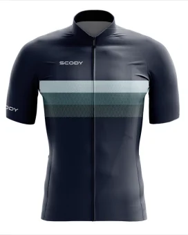 Navy Cycle Jersey with bands of Ocean Green across chest | Cycling Gear |cycle Jersey
