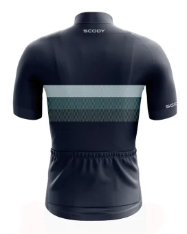 Navy Cycle Jersey with bands of Ocean Green across chest | Cycling Gear |cycle Jersey