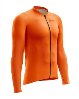Optimise Long Sleeve Cycle Jersey - Staple Orange, Men