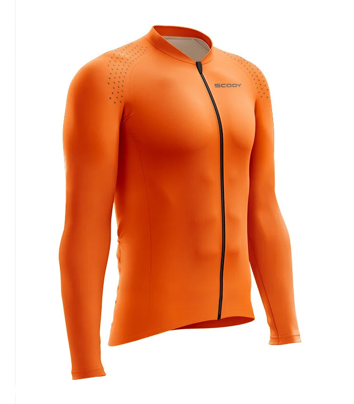 Optimise Long Sleeve Cycle Jersey - Staple Orange, Men