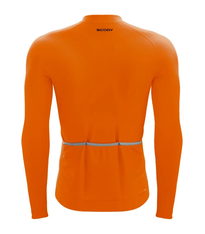 Optimise Long Sleeve Cycle Jersey - Staple Orange, Men