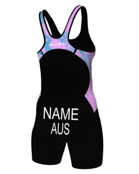 Splash Pink and Blue World Triathlon Compliant Elite Open Back Triathlon Suit | Triathlon Gear