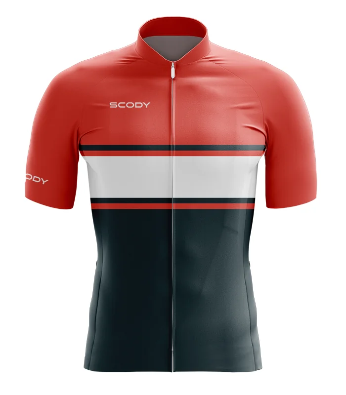 Cycle Jersey with Oarnge upper body and Dark Green lower body, with band of white across chest | Cycling Gear |cycle Jersey