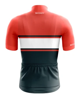 Cycle Jersey with Oarnge upper body and Dark Green lower body, with band of white across chest | Cycling Gear |cycle Jersey