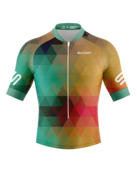 Men's multi coloured sleeved Triathlon Top w UPF50+ for sale at Scody Australia. Flexible payment options| Triathlon Suits