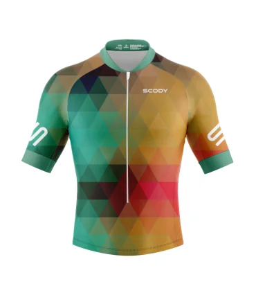 Men's multi coloured sleeved Triathlon Top w UPF50+ for sale at Scody Australia. Flexible payment options| Triathlon Suits