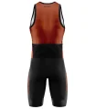 Men's Burnt Orange sleeveless triathlon suit w front zip for sale at Scody Australia. Flexible payment options| Triathlon Suits