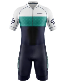 Men's White and Aqua Aerodynamic triathlon suit for sale at Scody Australia. Flexible payment options available.| Triathlon Gear