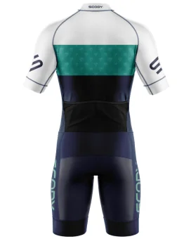 Men's White and Aqua Aerodynamic triathlon suit for sale at Scody Australia. Flexible payment options available.| Triathlon Gear