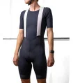 Black Cycle Bib Shorts, Silicone Gripper, Seamless Strap