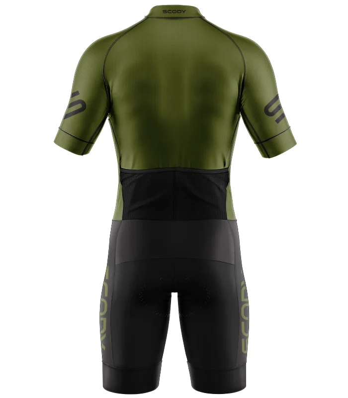 Men's Moss Green UPF 50+ triathlon suit for sale at Scody Australia. Flexible payment options available.| Triathlon Gear