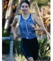 Women's Navy sleeveless triathlon suit w front zip for sale at Scody Australia. Flexible payment options| Triathlon Suits