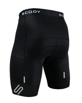 Black Cargo Cycle Shorts, X-Opaque Cuff, Pockets