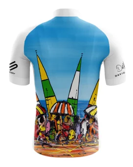 Cycle Jersey with design based on original art work entitled Beach Party by David Hart
