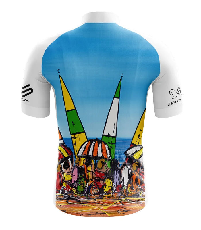Cycle Jersey with design based on original art work entitled Beach Party by David Hart