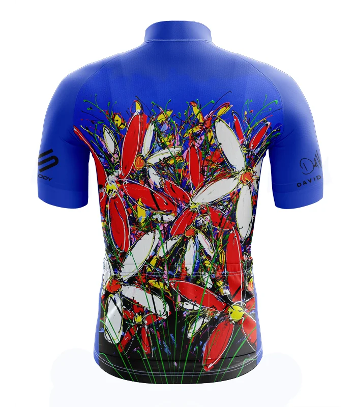 Cycle Jersey with design based on original art work Tangled Flowers by David Hart