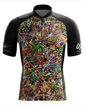 Cycle Jersey with design based on original art work 8 Black Dogs by David Hart