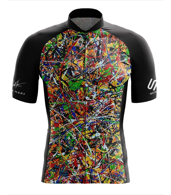 Cycle Jersey with design based on original art work 8 Black Dogs by David Hart