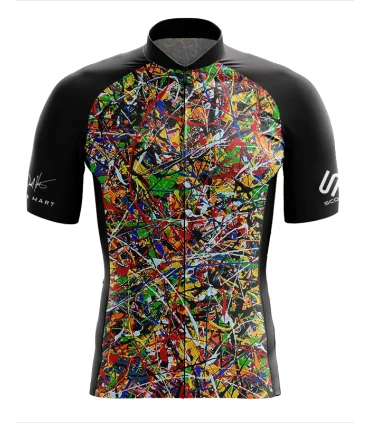 Cycle Jersey with design based on original art work 8 Black Dogs by David Hart